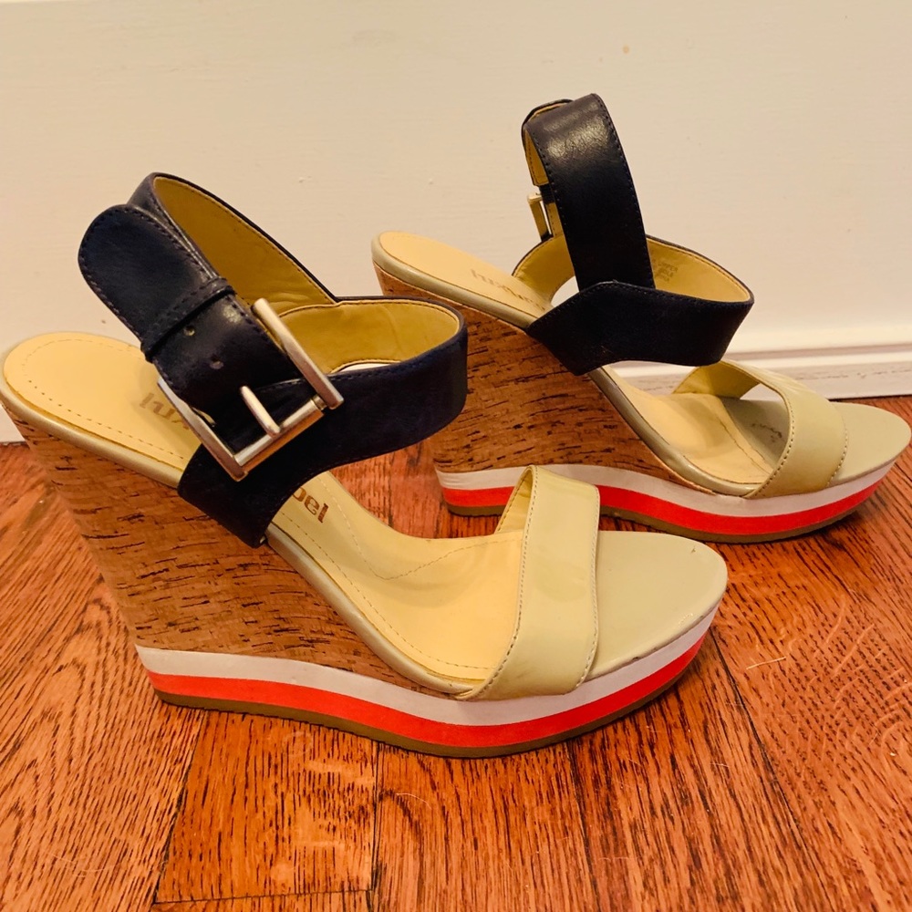 Luxury Rebel Cork Platform Shoes, Size 6